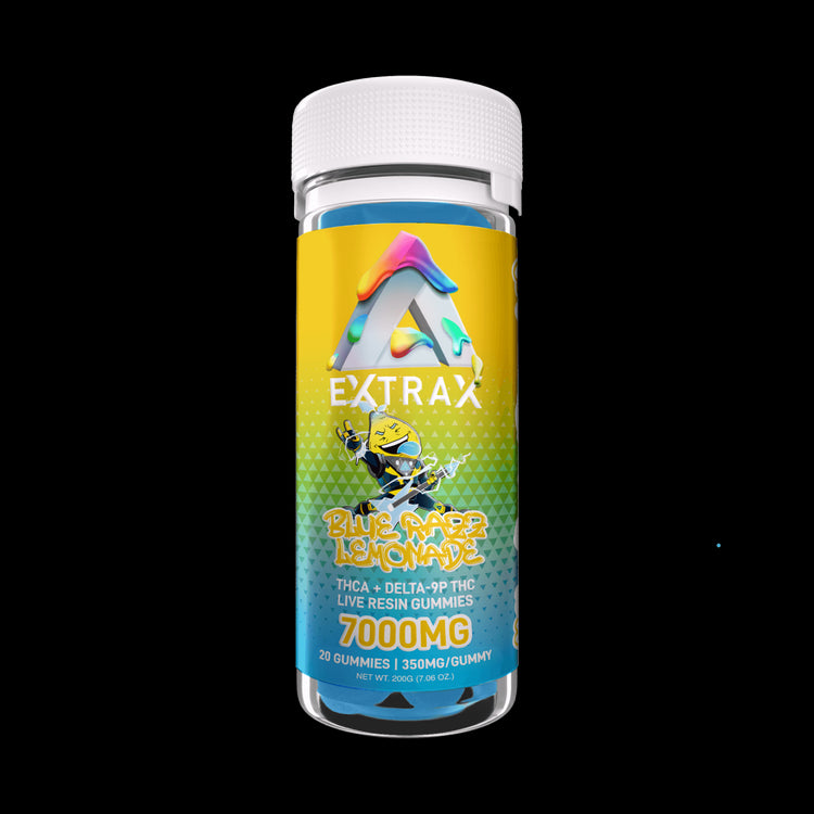 Extrax Adios Live Resin Gummies 20 pieces | Adios Blue Razz Lemonade THCA+D9P THC Edible Gummies 350mg per gummy/7000mg jar | CBD Direct Solutions