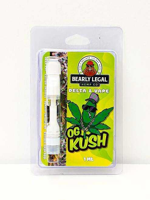 Bearly Legal - Delta 8 THC OG Kush Vape Carts 1ml | Barely Legal OGK Delta-8 Carts | CBD Direct Solutions