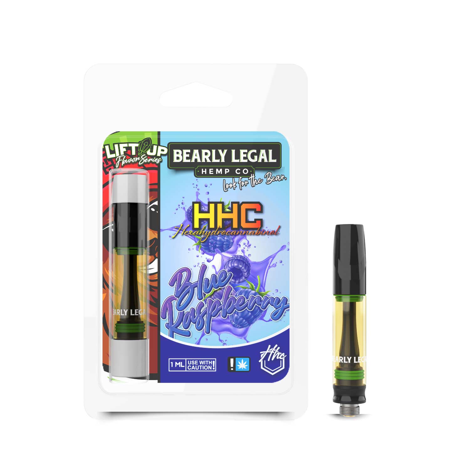 Bearly Legal Blue Raspberry HHC Vape Carts 1ml | Barely Legal HHC Vape Cartridge | $19.99 HHC Carts | CBD Direct Solutions