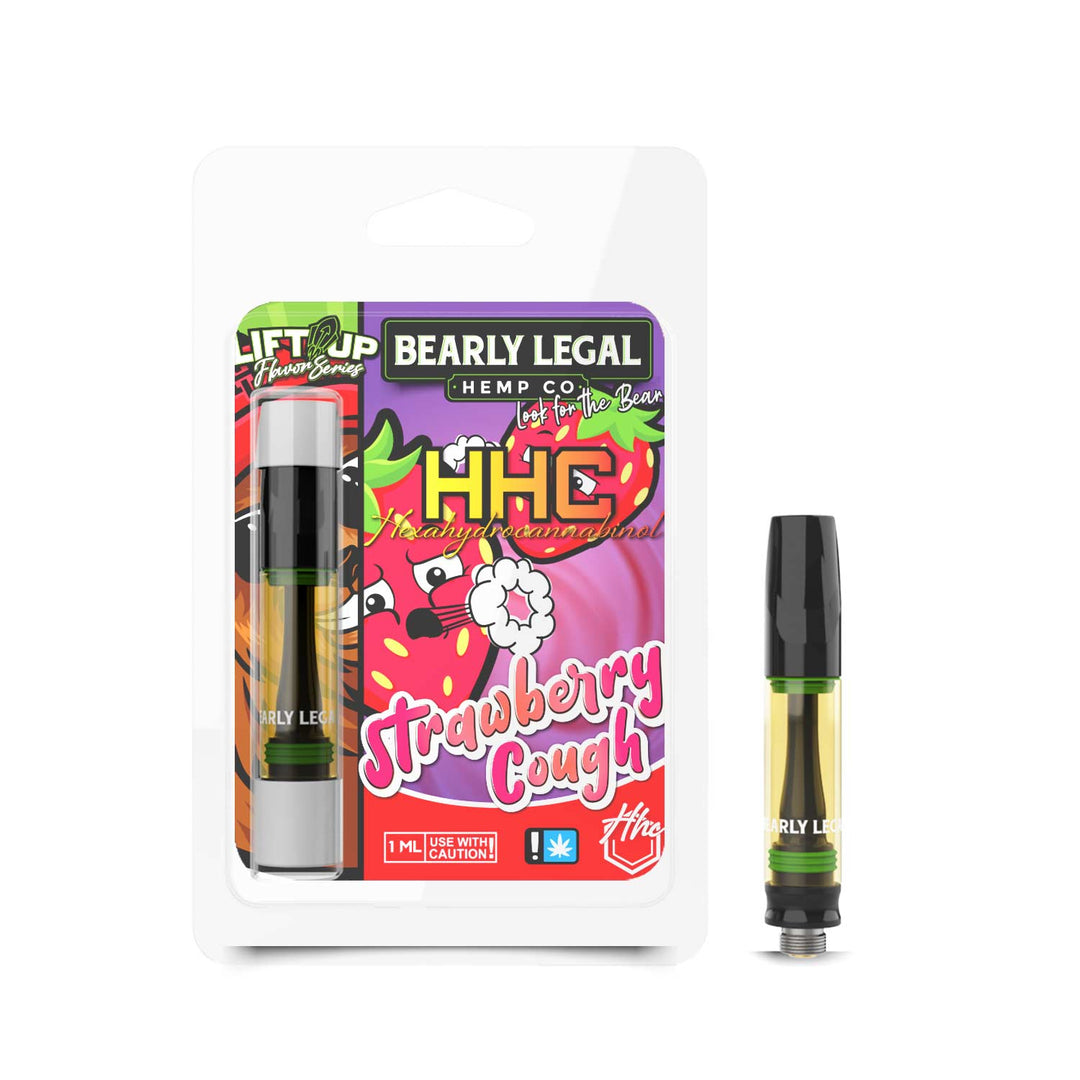 Bearly Legal Strawberry Cough HHC Vape Carts 1ml | Barely Legal HHC Vape Cartridge | $19.99 HHC Carts | CBD Direct Solutions