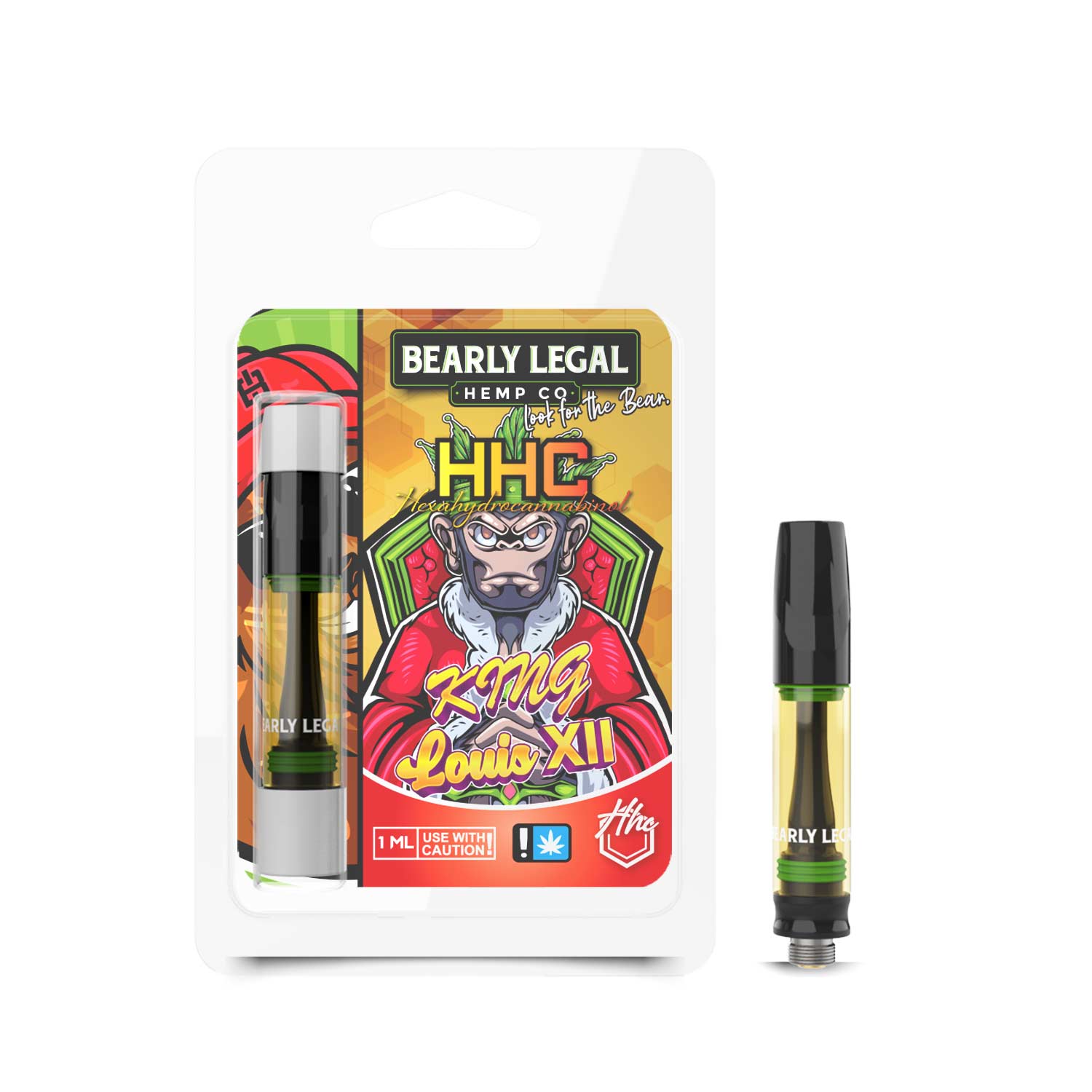 Bearly Legal King Louis XII HHC Vape Carts 1ml | Barely Legal HHC Vape Cartridge | $19.99 HHC Carts | CBD Direct Solutions