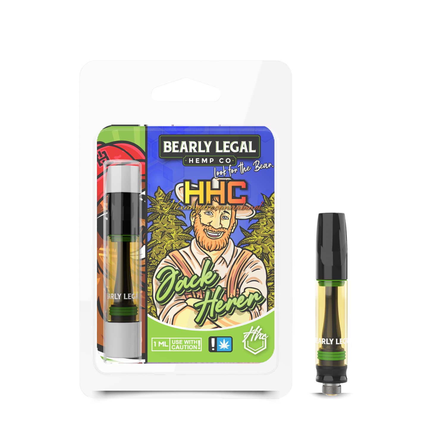 Bearly Legal Jack Herer HHC Vape Carts 1ml | Barely Legal HHC Vape Cartridge | $19.99 HHC Carts | CBD Direct Solutions