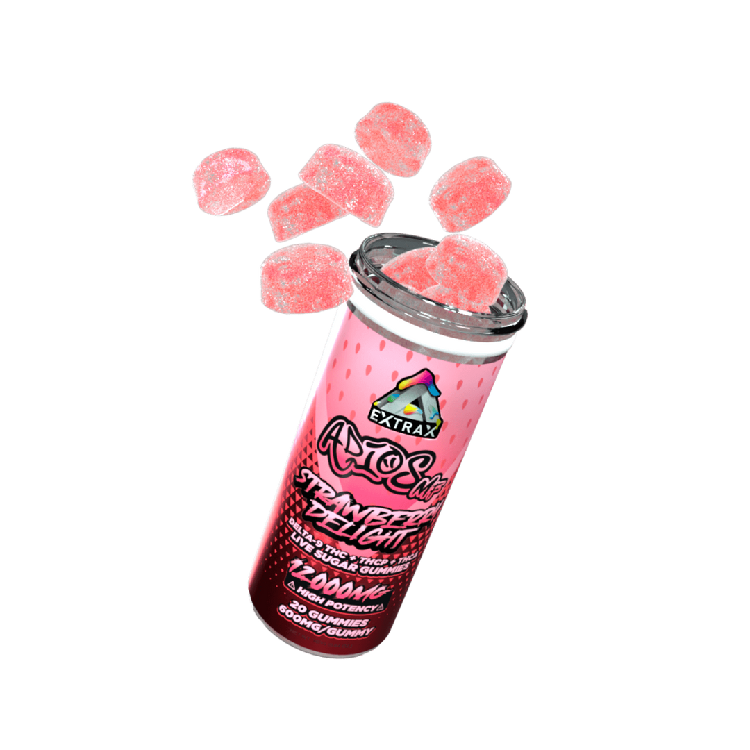 Extrax Adios MF Strawberry Delight Gummies 600 mg apiece/12000 mg per unit | Adios MFer Gummies - Strawberry Delight | Delta Extrax Adios MF Series Strawberry Delight 20 piece/600mg Gummies | Adios MF Live Sugar Collection Gummies | High Potency Live Sugar THCA+Delta-9 THC+Delta-8+THCP Gummies | CBD Direct Solutions