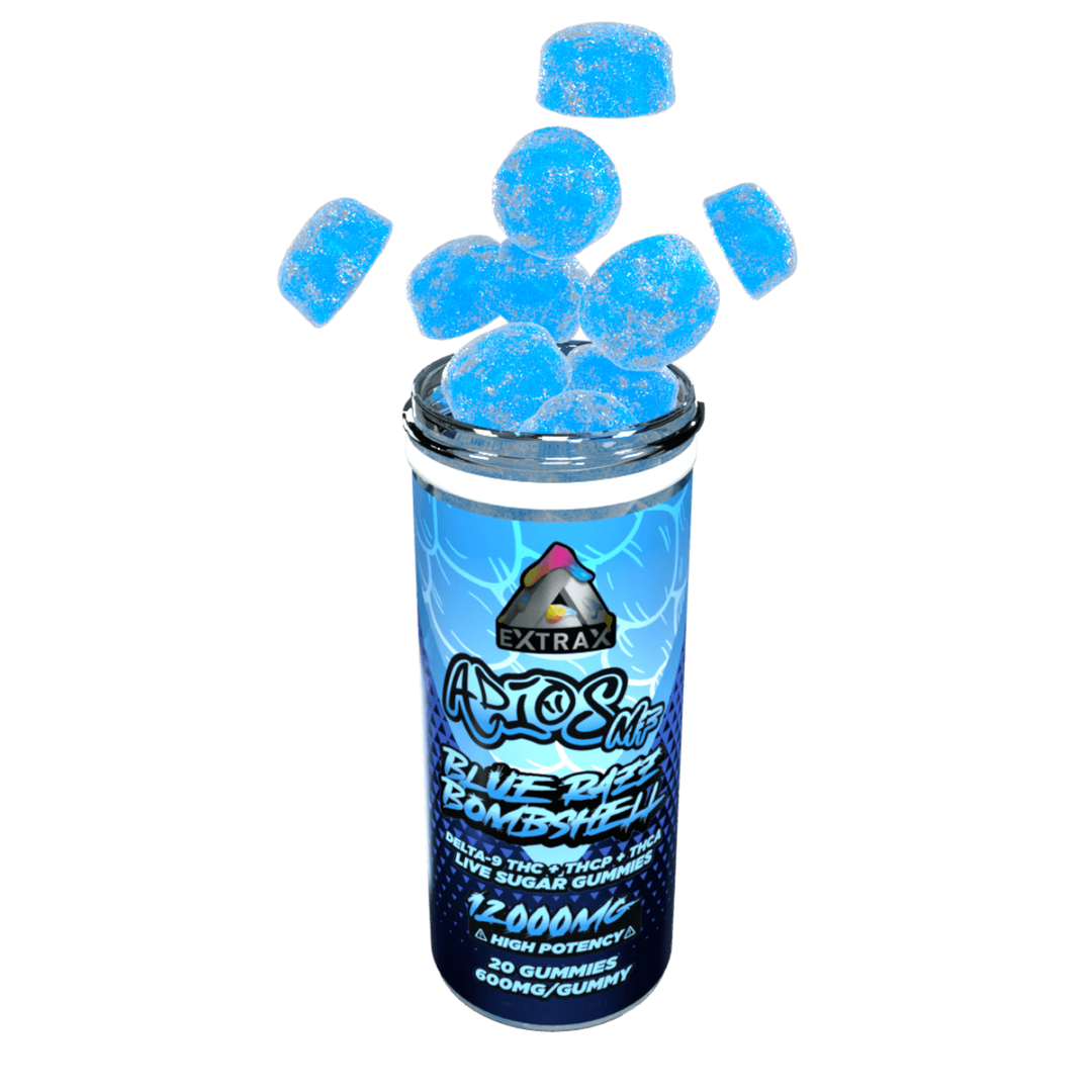 Extrax Adios MF Blue Razz Bombshell Gummies 600 mg apiece/12000 mg per unit | Adios MFer Gummies - Blue Razz Bombshell | Delta Extrax Adios MF Blue Razz Bombshell 20 piece/600mg Gummies | Adios MF Live Sugar Collection Gummies | High Potency Live Sugar THCA+Delta-9 THC+Delta-8+THCP Gummies | CBD Direct Solutions