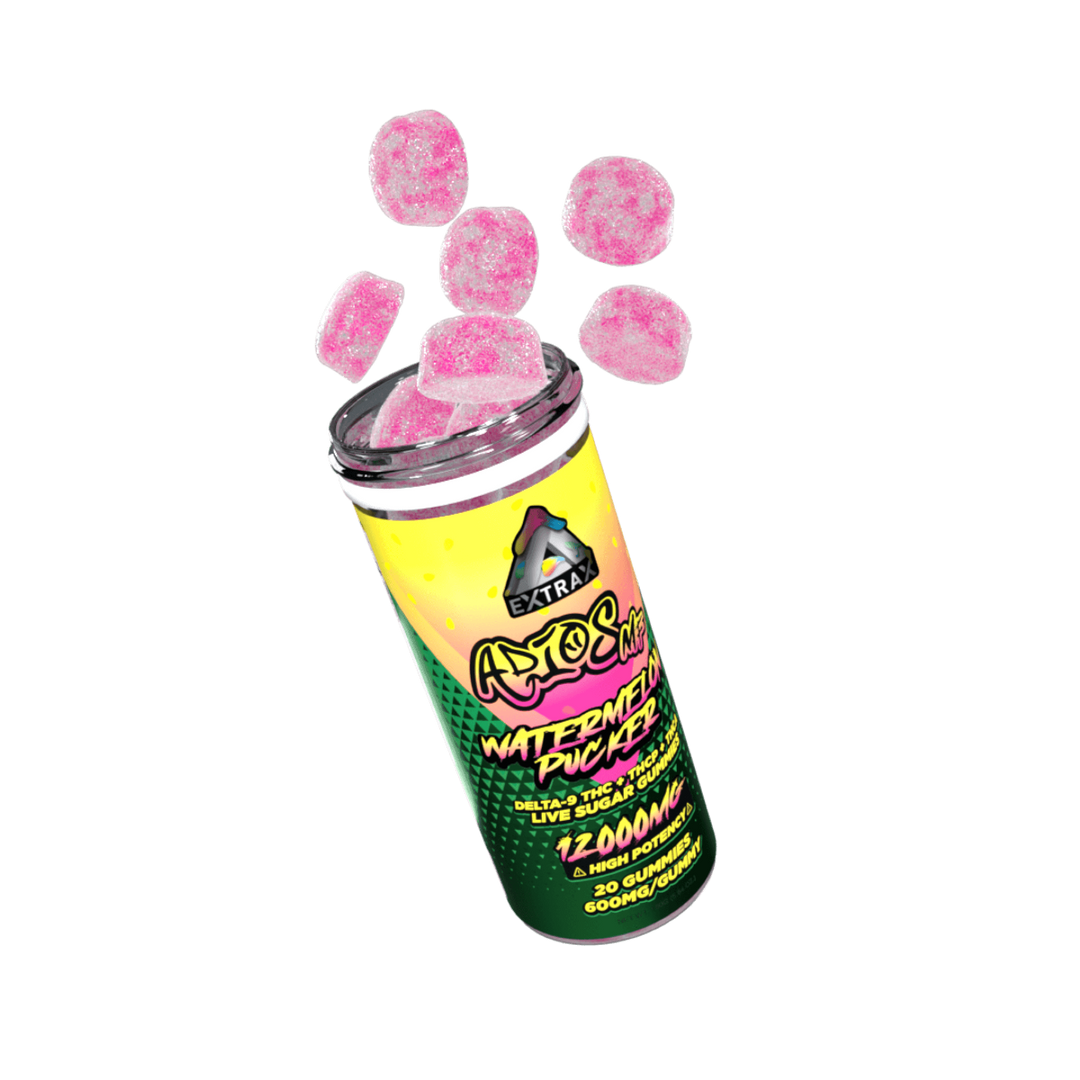 Extrax Adios MF Watermelon Pucker Gummies 600 mg apiece/12000 mg per unit | Adios MFer Gummies - Watermelon Pucker | Delta Extrax Adios MF Watermelon Pucker 20 piece/600mg Gummies | Adios MF Live Sugar Gummies Collection | High Potency Live Sugar THCA+Delta-9 THC+Delta-8+THCP Gummies | CBD Direct Solutions