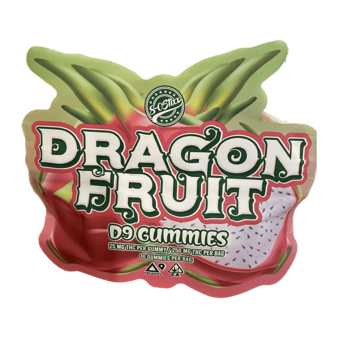Eight 'O' Stixx Delta-9 THC Dragon Fruit Edible Gummies 10ct/25mg per gummy | CBD Direct Solutions
