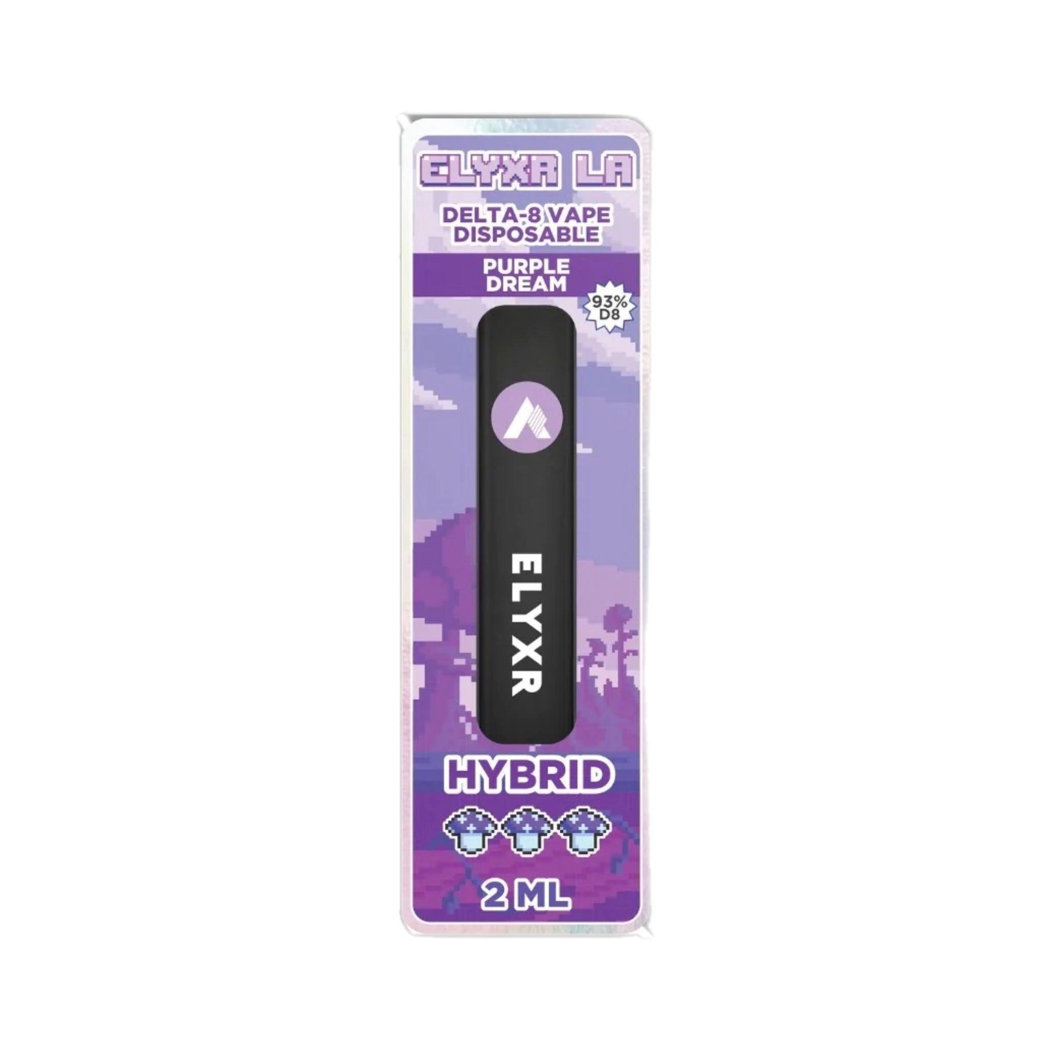 Elyxr Delta-8 THC Purple Dream Disposable Vape Devices 2000mg | Elyxr Delta-8 Hybrid Disposable 2ml/2g (93%) | CBD Direct Solutions
