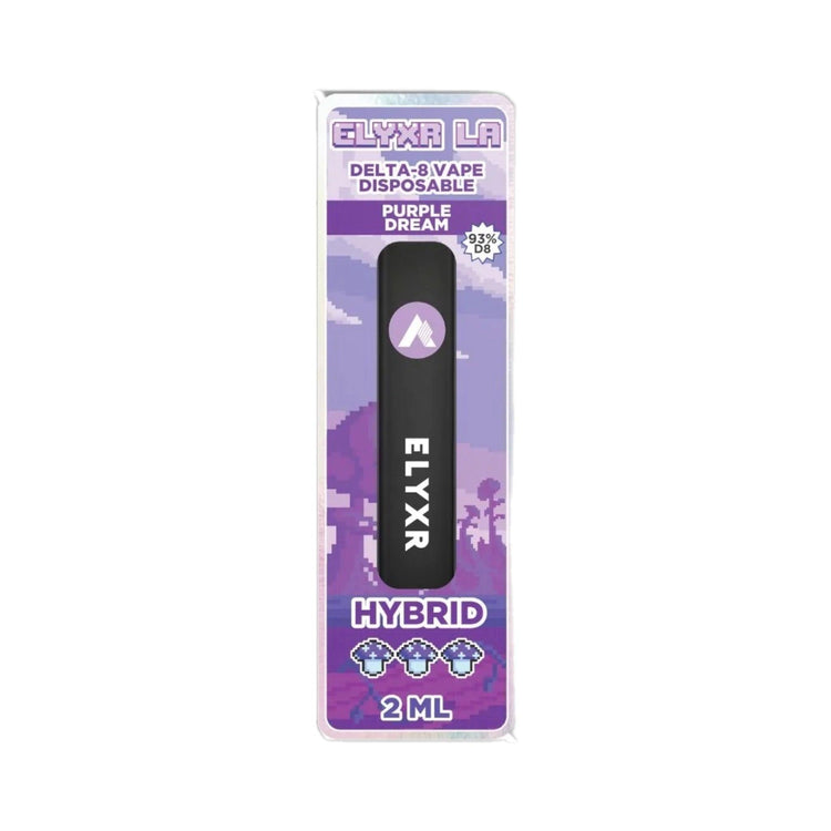 Elyxr Delta-8 THC Purple Dream Disposable Vape Devices 2000mg | Elyxr Delta-8 Hybrid Disposable 2ml/2g (93%) | CBD Direct Solutions