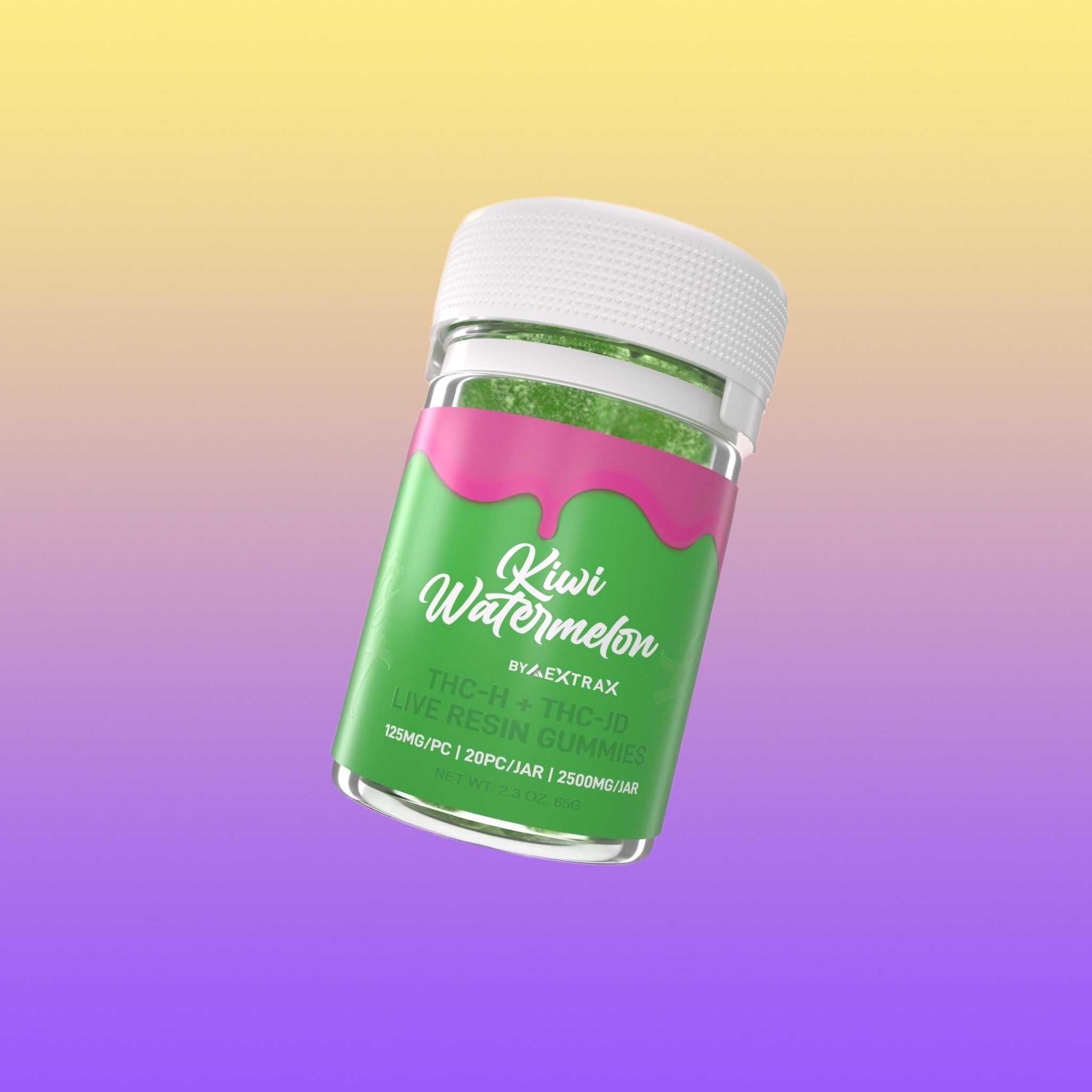 Extrax Lights Out Kiwi Watermelon Edible Gummies 20 pc/175mg each edible | Lights Out THCH and THCJD Live Resin Gummies 175mg gummy/3500mg jar | CBD Direct Solutions