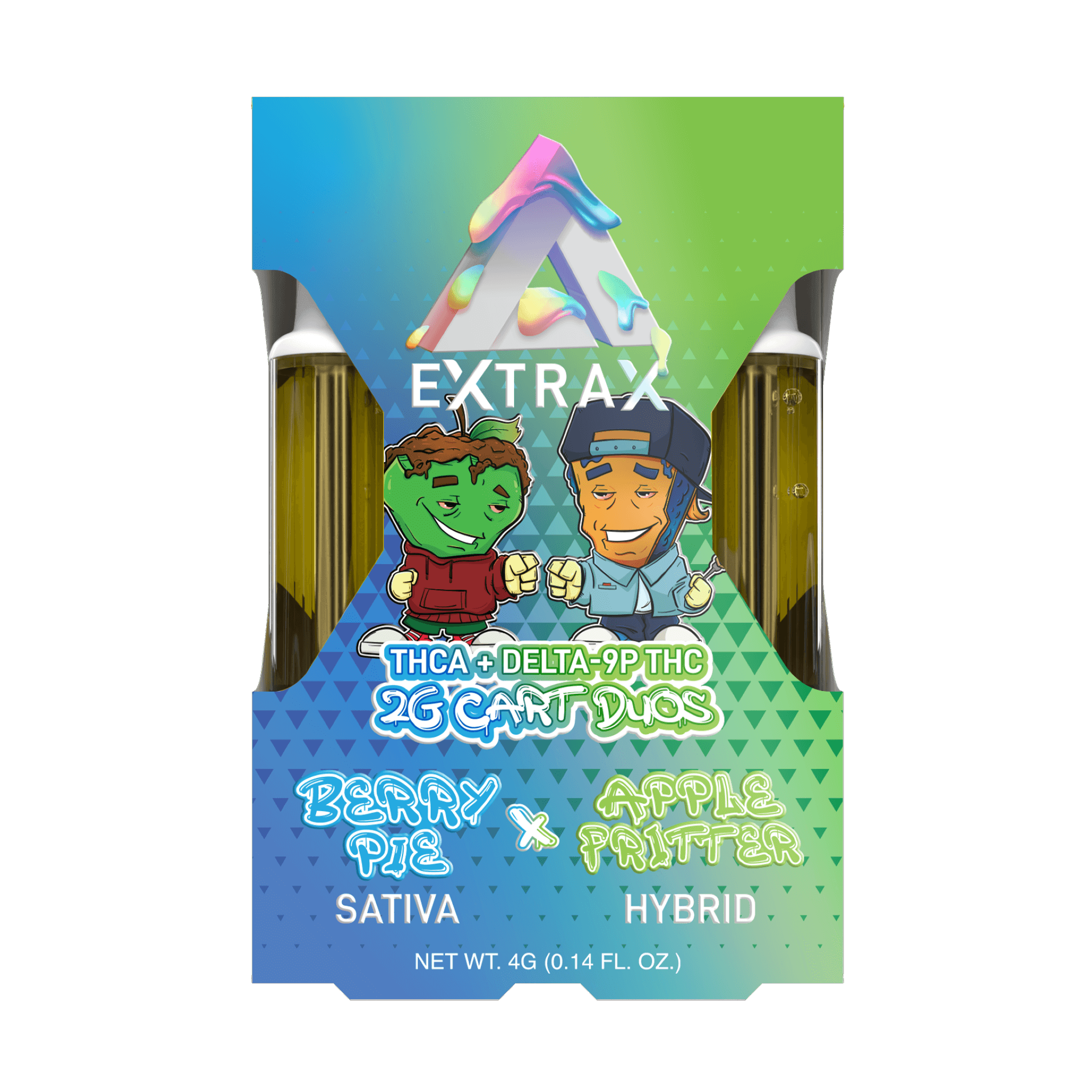 Adios (Amigos) THCA+D9 THCP Vape Carts 2g/2pk | Extrax Berry Pie (Sativa) x Apple Fritter (Hybrid) | Adios D9p + THCa Vape Carts 2x2-gram/4000mg per pk | CBD Direct Solutions