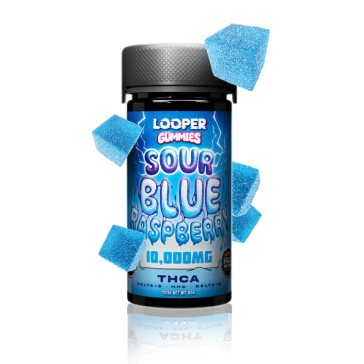 Looper THCA, Delta-9, HHC, Delta-8 Sour Blue Raspberry Gummy 500mg Ultra-Potent Edible | CBD Direct Solutions