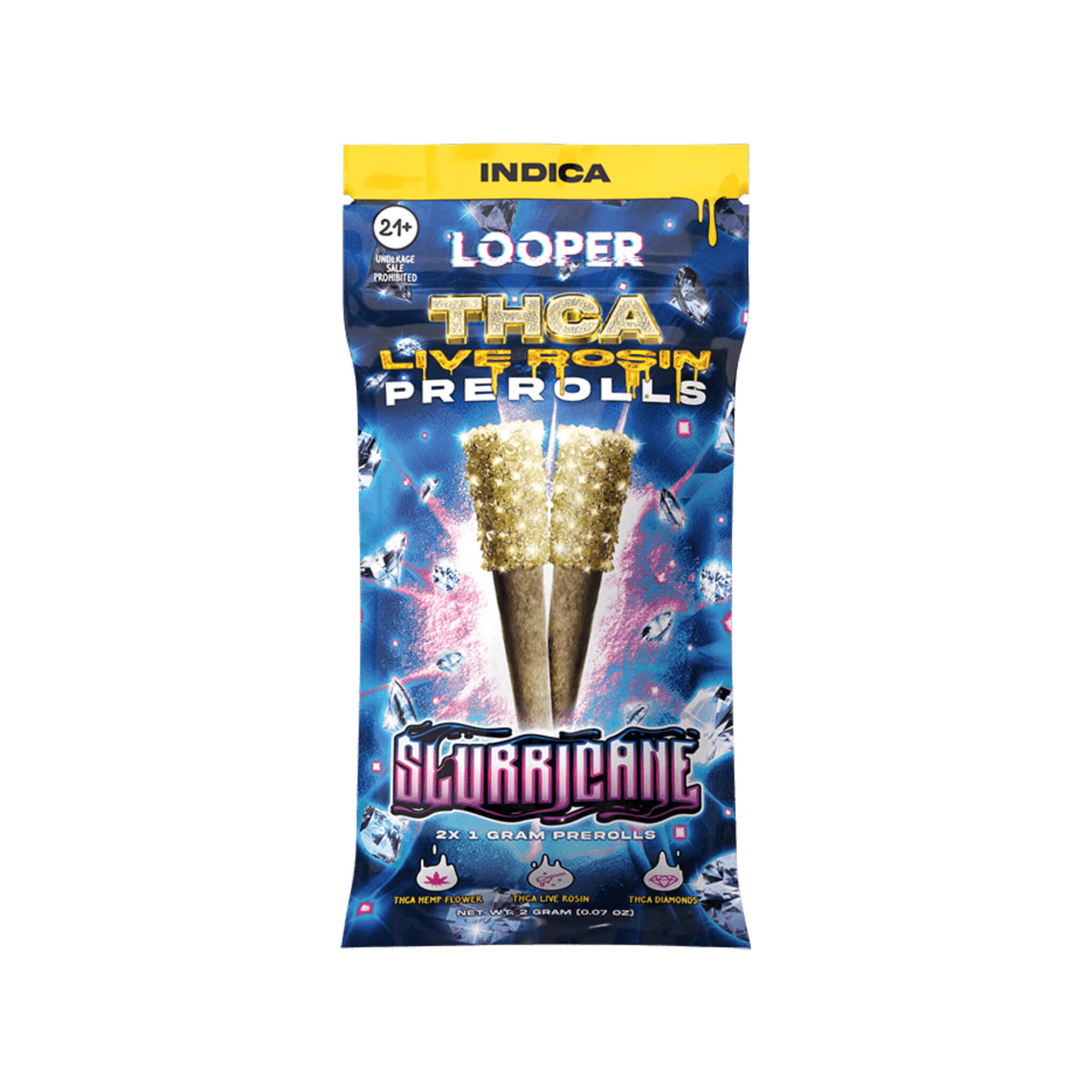 Looper THCA Live Rosin Slurricane 1-gram Preroll 2 pack | Highest THCA Live Rosin Prerolls | Slurricane THCA Prerolls 2 pk | CBD Direct Solutions