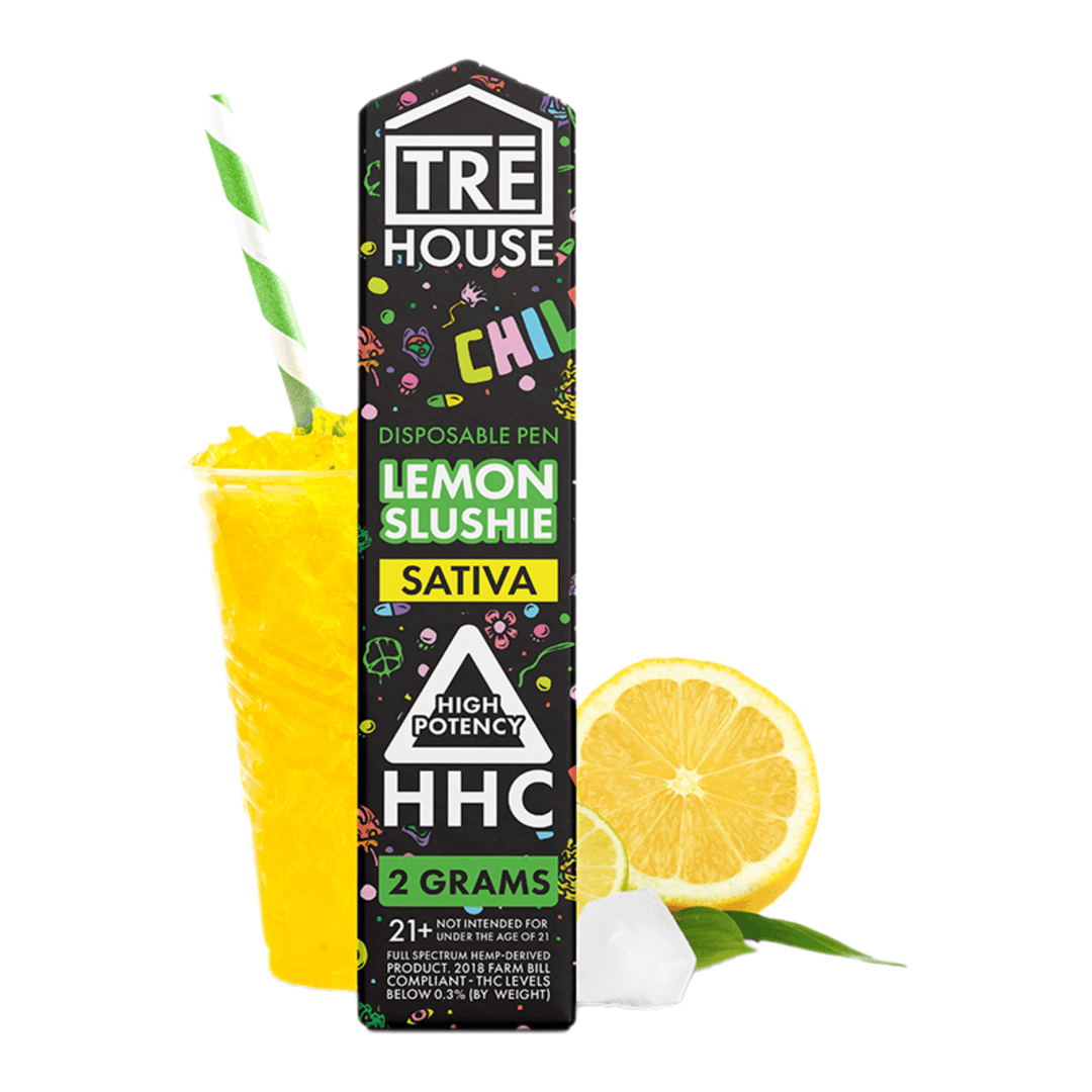 Tre House HHC Disposable Vape - Lemon Slushie (Sativa) 2mL | Lemon Slushie Disposables by Trē House 1900 mL | Treehouse HHC Sativa Disposable Vape Pen 2-milligram | CBD Direct Solutions