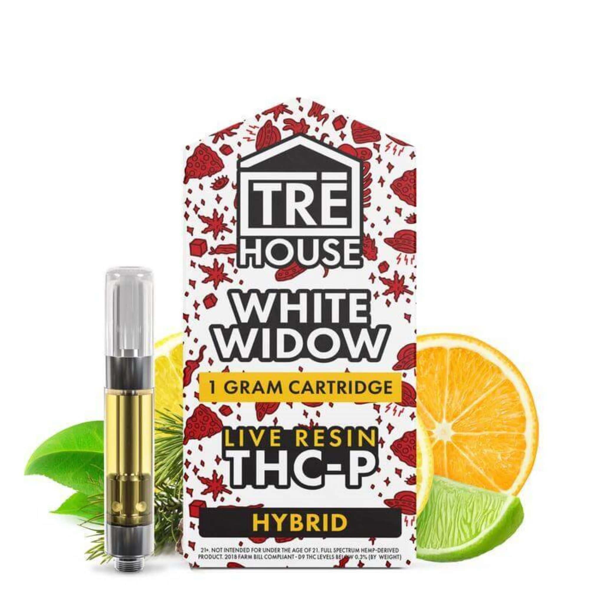 TRĒ House THCP Live Resin Vape Carts 1ml/1g | White Widow THCP Live Resin Cart 1 gram | Trē House White Widow (hybrid) THCP Live Resin Vaporizing Cartridges 1 ml | Tree House THCP Live Resin Carts - White Widow 1g | Treehouse THCP Hybrid Live Resin Carts | CBD Direct Solutions
