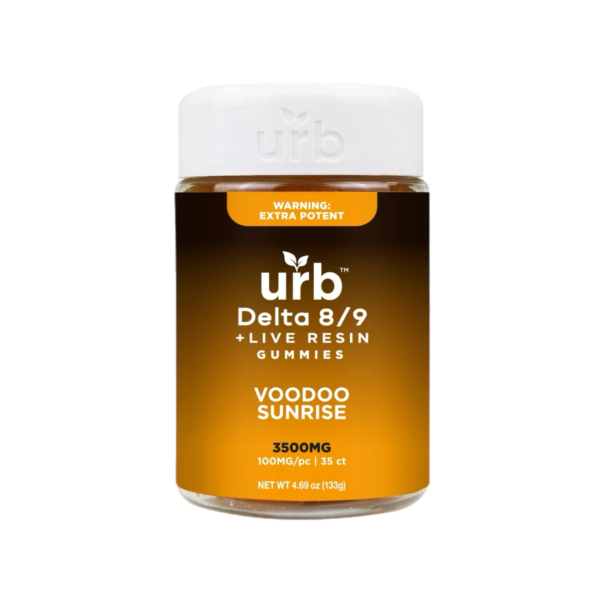 Urb Delta-8 and 9 THC Live Resin Edible Gummies 3500mg | Urb Delta 8/9 Edible Live Resin Gummies - Voodoo Sunrise 100mg per piece | Urb Voodoo Sunrise D8 and D9 Gummies 35 gummies/100mg each | CBD Direct Solutions