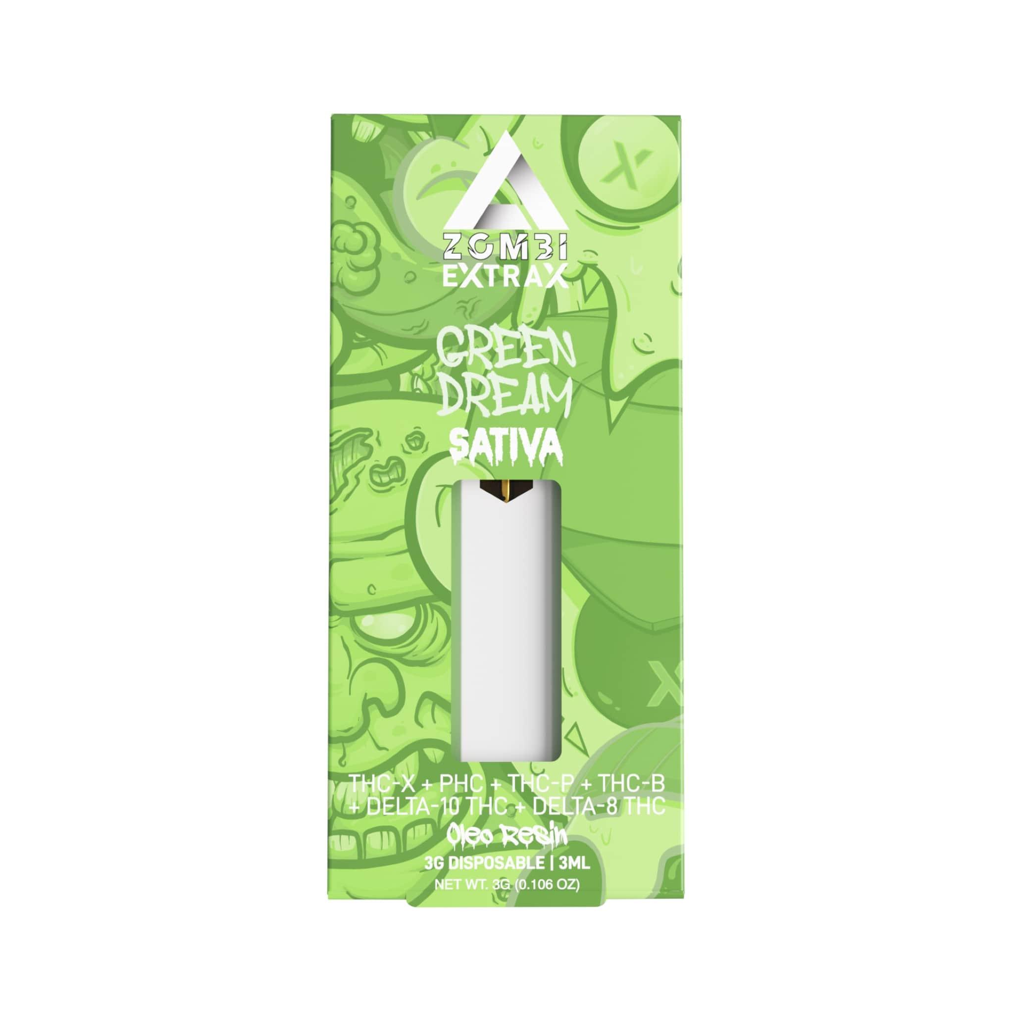 Zombi Extrax Green Dream (Sativa) Disposable Vape Pen 3g | Extrax Zombi Oleo Resin Disposable 3g/3ml | CBD DIrect Solutions
