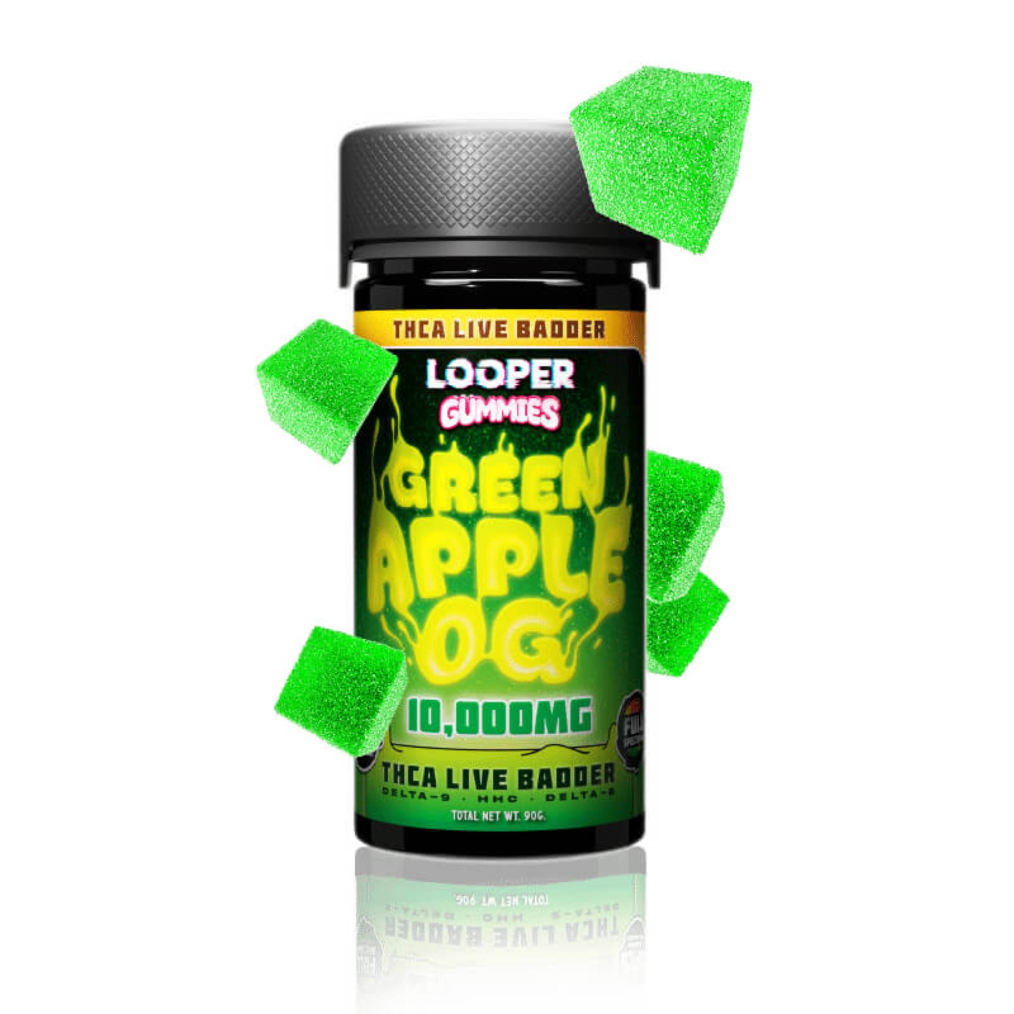 Looper Green Apple OG THCA Live Badder Gummies – 20 soft, legal THC edibles with Delta-8, Delta-9, and HHC for consistent flavor & potency | CBD Direct Solutions