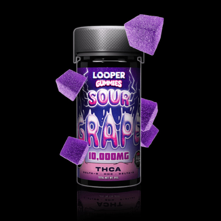 Looper THCA, Delta-9, HHC, Delta-8 Sour Grape Gummy 500mg Ultra-Potent Edible | CBD Direct Solutions