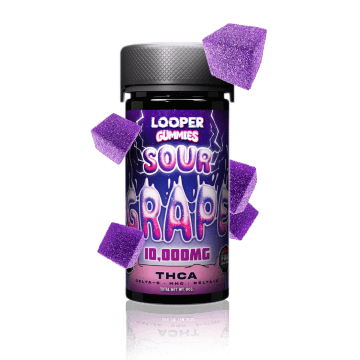 Looper THCA, Delta-9, HHC, Delta-8 Sour Grape Gummy 500mg Ultra-Potent Edible | CBD Direct Solutions