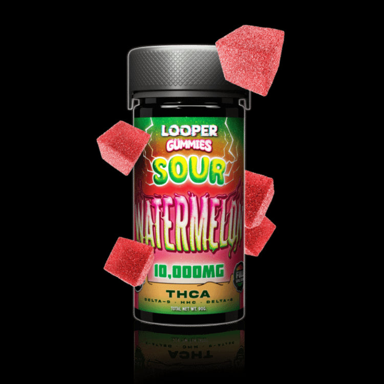 Looper THCA, Delta-9, HHC, and Delta-8 Sour Watermelon Gummy 500mg Ultra Potent Edible | CBD Direct Solutions