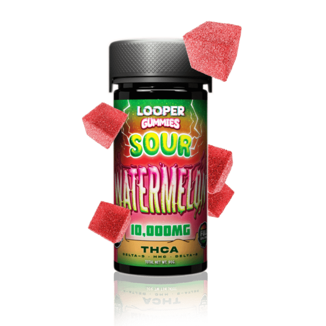 Looper THCA, Delta-9, HHC, and Delta-8 Sour Watermelon Gummy 500mg Ultra Potent Edible | CBD Direct Solutions