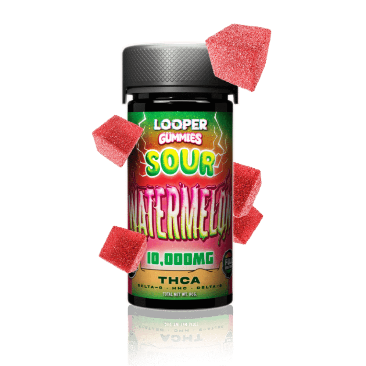 Looper THCA, Delta-9, HHC, and Delta-8 Sour Watermelon Gummy 500mg Ultra Potent Edible | CBD Direct Solutions