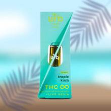 Load image into Gallery viewer, urb THC Infinity &quot;Highest Collection&quot; Vape Carts 2.2-grams  | URB THC Infinity Vape Cartridges - Tropic Kush (Hybrid) 2200mL | Tropic Kush 2.2g Vape Carts | Urb oleoresin+D8+THC-H+D9-THCP+D8-THCP+Live Resins | URB THC Blended Carts 2200mg | urb THCP Blended 2.2-gram Vape Carts | THCH Vape Carts | URB Delta-9 THC Vape Carts | urb THC carts 2200 mL/2.2g | CBD Direct Solutions
