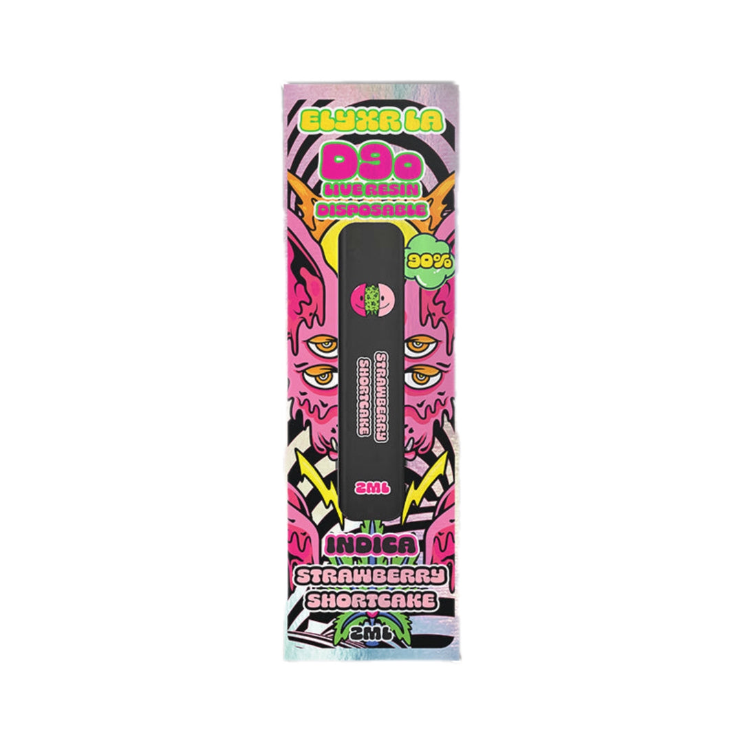 ELYXR D9o Live Resin - Strawberry Shortcake Disposable Vape Device 2000mg | Elyxr Delta-9o Live Resin Disposable Vape 2mg/2ml - Strawberry Shortcake (Indica) | Elyxr D90 THC Disposable - Strawberry Shortcake | Elyxr Strawberry Shortcake D9o THC | CBD Direct Solutions