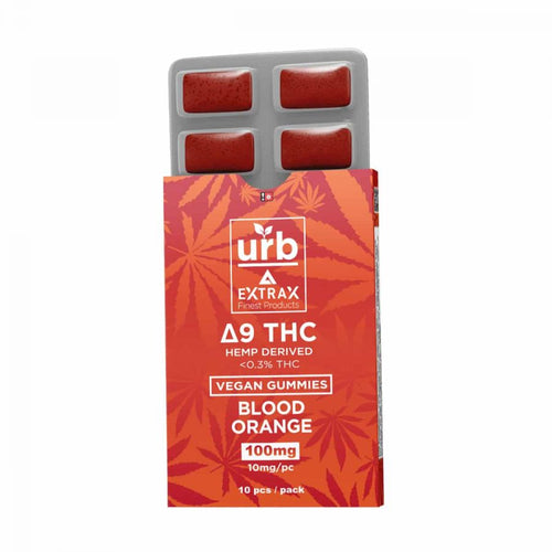 Urb Delta-9 Blood Orange Vegan Gummies | Urb Delta 9 THC Vegan Gummies - Blood Orange | Urb Extrax Blood Orange Delta 9 Gummies | CBD Direct Solution