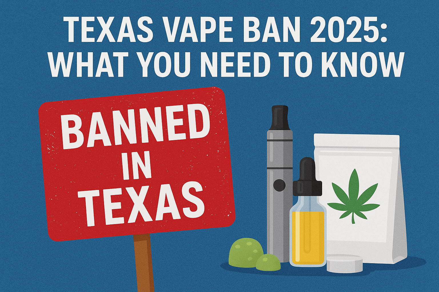 Texas Vape Ban 2025 banned vape products and legal hemp in Texas.