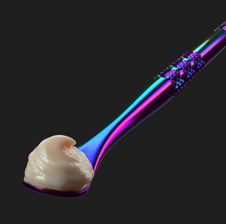 Looper THCA Live Badder on spoon with creamy texture