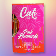 Load image into Gallery viewer, Cali Extrax Live Resin Vape Carts 2-gram | Delta 11 THC, THCp, and THCh Live Resin Vape Cartridges | Delta-11 THC+THCP+THCh Live Resin Vape Cart - Pink Lemonade (Hybrid) | Cali Extrax Pink Lemonade Live Resin Vape Cart 2 gram | Cali Extrax THCh, THCp, and Delta 11 Hybrid Vape Carts | CBD Direct Solutions
