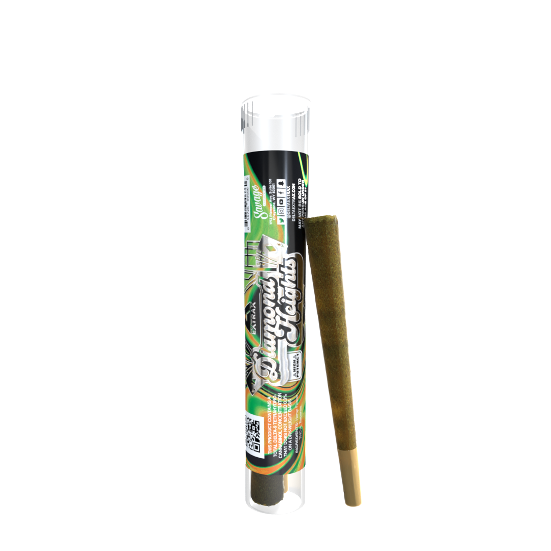 Delta Extrax Diamond Heights THCA Exotic Gorilla Glue Prerolls 1.3 grams (2PK) | Extrax Diamond Heights THCA Exotic Gorilla Glue Hybrid Prerolls 2-pack | Gorilla Glue THCA Exotic Indoor Flower Pre-rolls 25.70% potency/2ct | CBD Direct Solutions