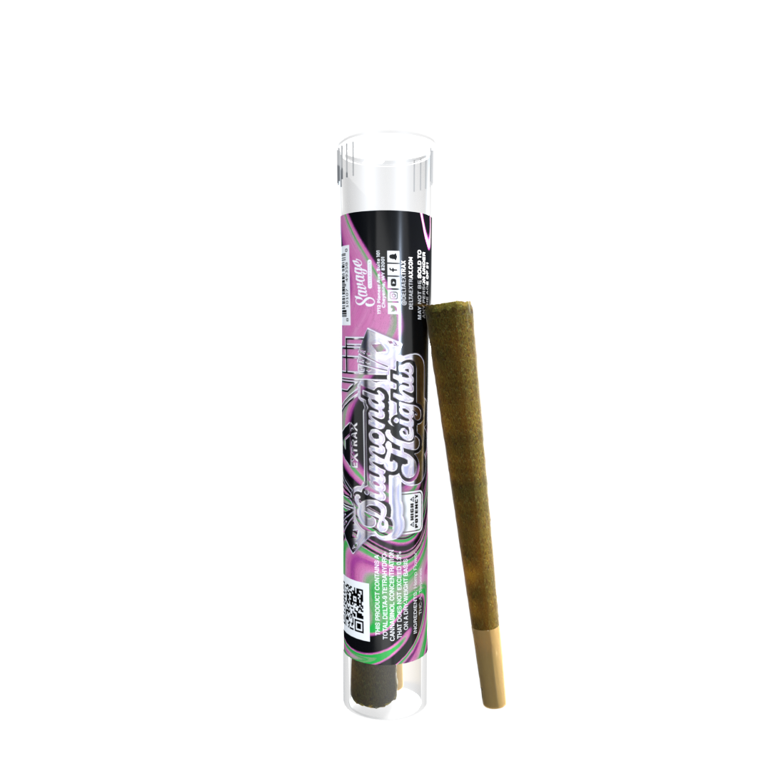 Delta Extrax Diamond Heights THCA Exotic Watermelon Kush Prerolls 1.3 grams (2PK) | Extrax Diamond Heights THCA Exotic Watermelon Kush Indica Prerolls 2-pack | Watermelon Kush THCA Exotic Indoor Flower Pre-rolls 25.67% potency/2ct | CBD Direct Solutions