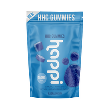 Load image into Gallery viewer, Happi HHC Gummies - Blue Raspberry | Blue Raspberry HHC Gummies by Happi | HHC Blue Raspberry Gummies 250mg | Happi HHC Gummies 25mg per gummy | Happy HHC Blue Raspberry Gummies 10-count | Best HHC Gummies | HHC Blue Raspberry Gummies 25mL | CBD Direct Solutions
