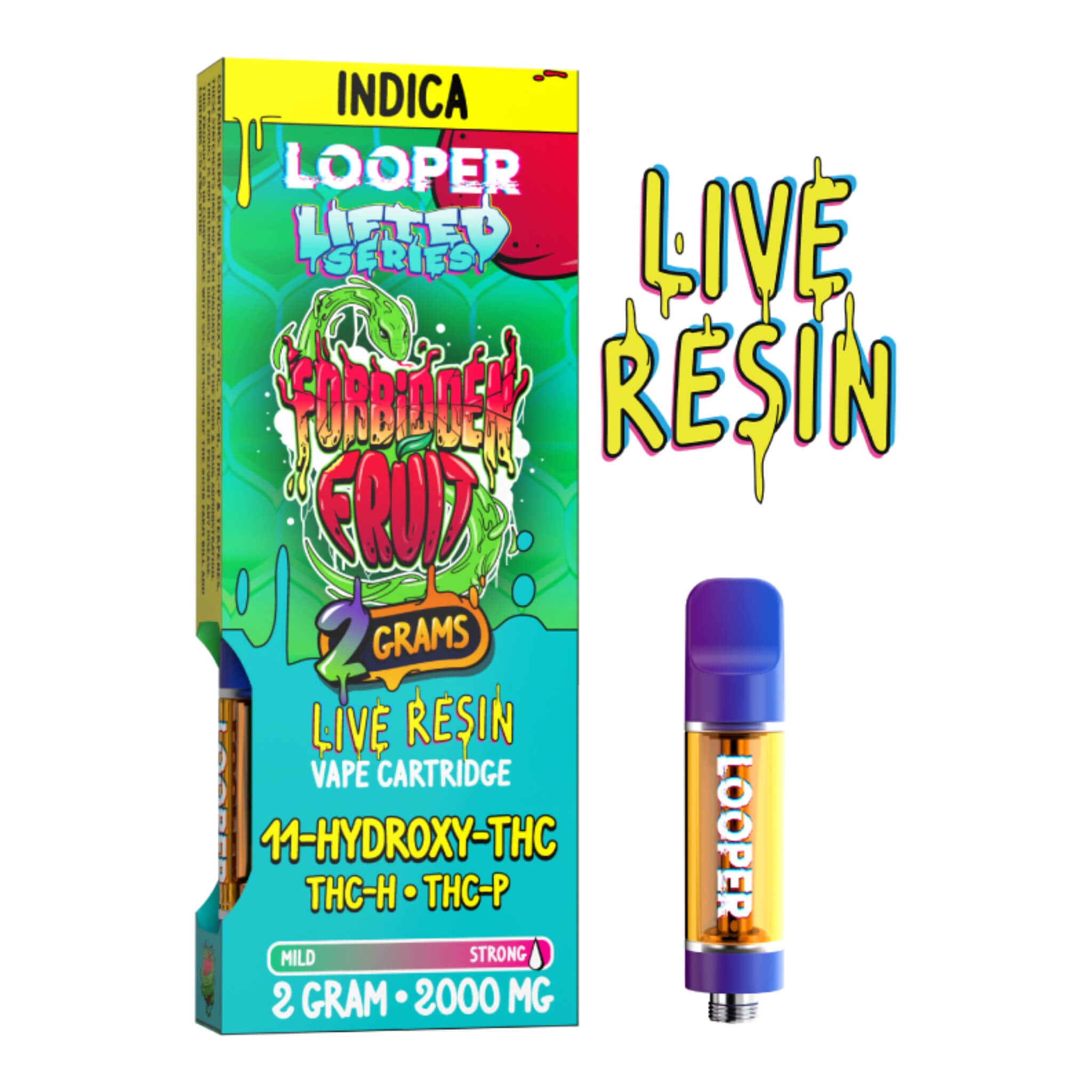 Looper Lifted Series Forbidden Fruit 2-gram Vape Cart | Forbidden Fruit 2-gram Live Resin Vape Carts | Looper Lifted Series 11-HXY+THCH+THCP Live Resin Vape Carts 2g/2000mg | CBD Direct Solutions