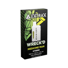 Load image into Gallery viewer, Wreck&#39;d Disposable Series - Medicine Man (Hybrid) 4500ml/4.5 grams | Extrax Wreck&#39;d Disposable Medicine Man Collection | Wreck&#39;d THCA+Delta-8+THCJD+THCP+Live Resin Terpene Disposables 4.5g | Wrecked Medicine Man Disposables by Extrax | Hybrid Wreck&#39;d Disposables by Extrax | CBD Direct Solutions
