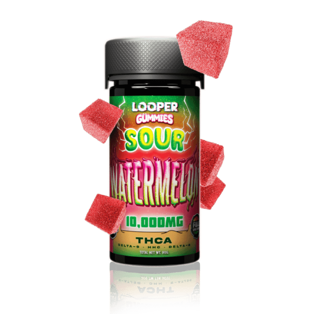 Looper THCA, Delta-9, HHC, and Delta-8 Sour Watermelon Gummy 500mg Ultra Potent Edible | CBD Direct Solutions
