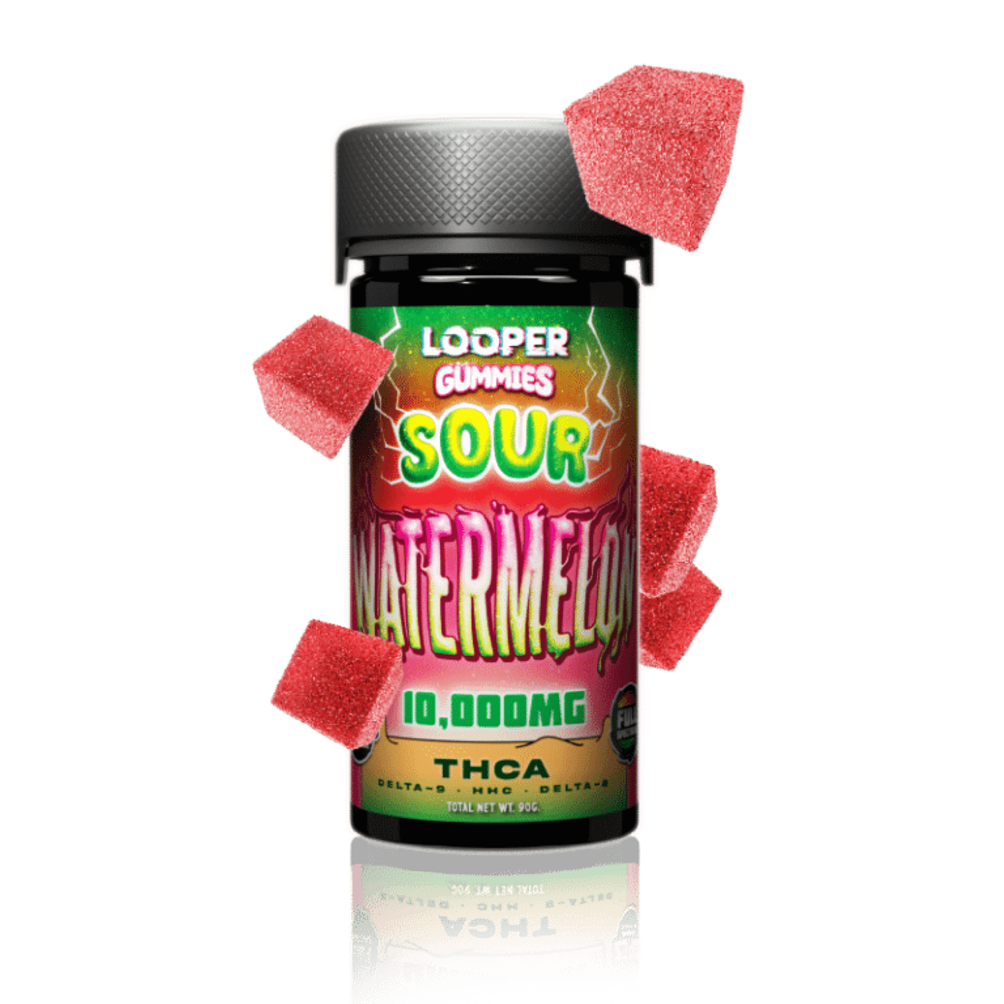 Looper THCA, Delta-9, HHC, and Delta-8 Sour Watermelon Gummy 500mg Ultra Potent Edible | CBD Direct Solutions