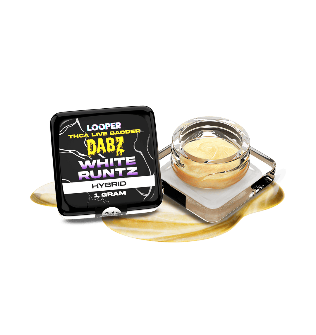 Looper White Runtz Hybrid THCA Live Badder Dabz 1g, hemp-derived extract, THC-compliant concentrate, premium dabs | CBD Direct Solutions