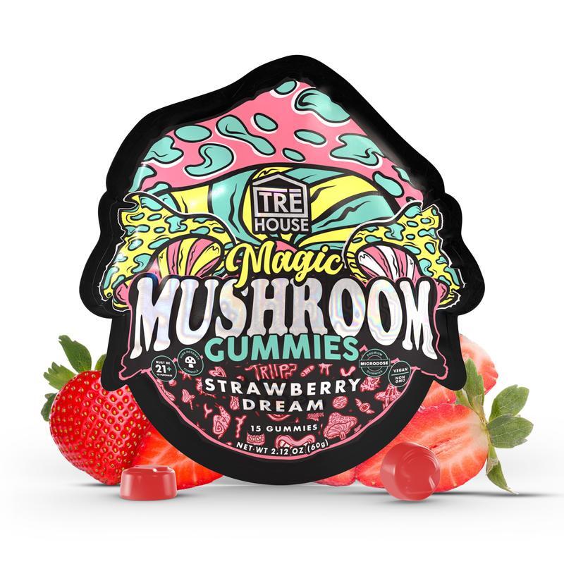 TRĒ HOUSE Strawberry Dream Magic Mushroom Edible Gummies 15pk | Strawberry Dream Shroom Edible Gummy by Treehouse | TRE House Magic Mushroom Edibles - 15 gummies per unit | CBD Direct Solutions