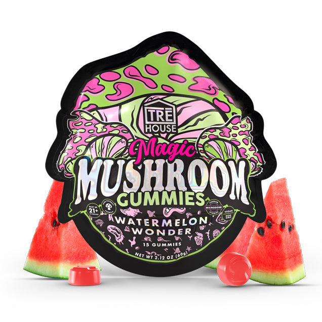 TRĒ HOUSE Watermelon Wonder Magic Mushroom Edible Gummies 15pk | Watermelon Wonder Shroom Edible Gummy by Treehouse | TRE House Magic Mushroom Edibles - 15 gummies per unit | CBD Direct Solutions