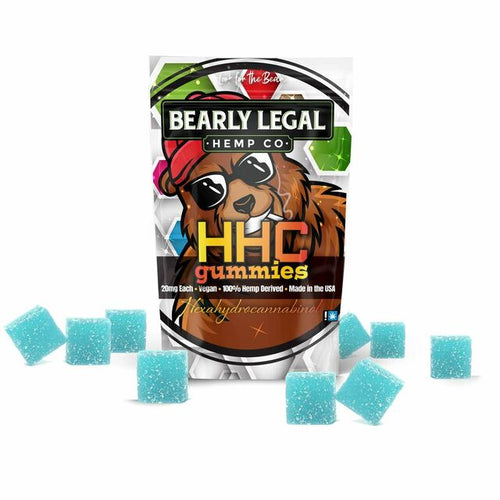 Bearly Legal HHC Blue Raspberry Cotton Candy Gummies 200mg | HHC Gummies - Blue Raspberry 200mg | HHC Cotton Candy Gummies by Bearly Legal | Bearly Legal HHC Blue Raspberry Gummies | CBD Direct Solution
