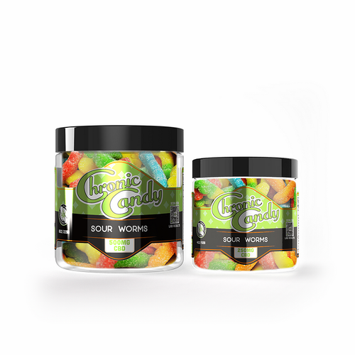 Chronic Candy CBD Gummies - Sour Worms 500mg | CBD Direct Solution