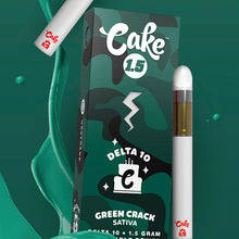 Load image into Gallery viewer, Delta-10 THC Cake Green Crack Disposable Vape Pens 1.5g | Cake Delta 10 THC Green Crack 1.5g Disposable Vape | Cake Delta 10 THC XL 1.5g Disposables - Green Crack | Cake - Delta 10 Green Crack - Sativa 1.5 gram disposable Vape | CBD Direct Solutions
