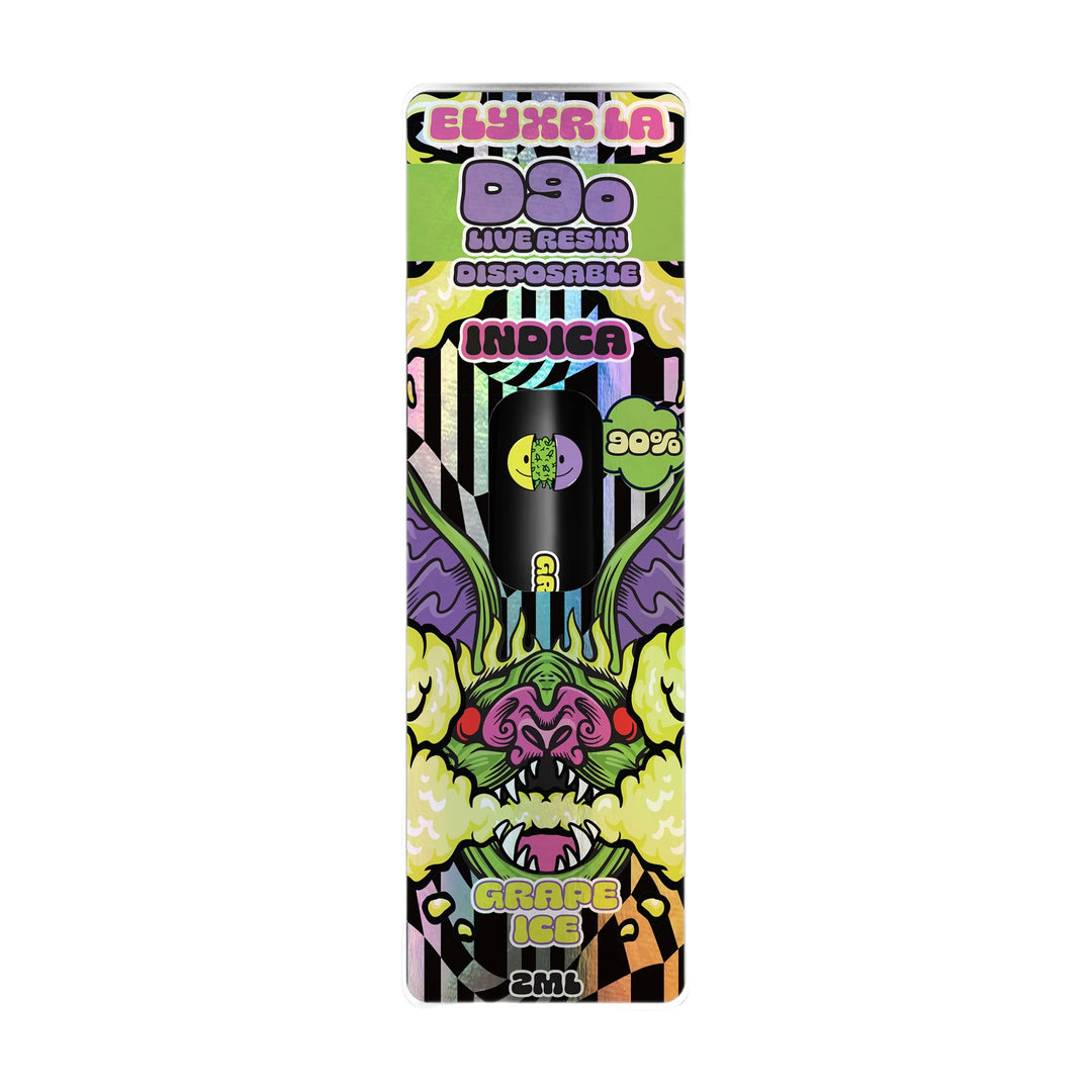 ELYXR D9o Grape Ice Live Resin Disposable Vape Device 2000mg | Elyxr Delta-9o Live Resin Disposable Vape 2mg - Grape Ice (Indica) | Elyxr D90 Disposable - Grape Ice | Elyxr Grape Ice D9o Indica | CBD Direct Solutions