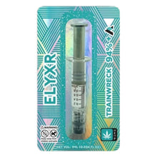 Load image into Gallery viewer, Elyxr Delta 8 Trainwreck Distillate Dart Syringe | ELYXR Delta 8 Dab Darts - Trainwreck (Sativa) | Trainwreck Delta 8 Distillate Syringe Darts by Elyxr 1ml | Best Delta 8 THC Sativa Distillate Syringes 1ml | Delta 8 THC Distillate - Clear and Pure 1ml | CBD Direct Solutions
