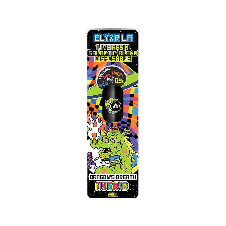 Elyxr Galactic Live Resin Blended Disposable Vape 2g - Dragon's Breath (Hybrid) | Elyxr D90+HHC+THCP+HHCP+HHCO Live Resin Blended Disposable Vapes 2000mg | Galactic Dragon's Breath Live Resin Disposable 2ml | ELYXR LA Galactic Live Resin Rechargeable Disposables - Dragon's Breath | Elyxr Live Resin Blends | CBD Direct Solutions 