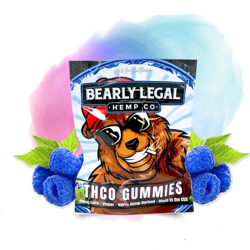 THCO Bearly Legal Blue Raspberry Cotton Candy Gummies 200mg | THC-O Cotton Candy Gummies - 200mg | THCO Gummies | CBD Direct Solutions