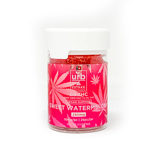 Urb Extrax Delta 9 THC Vegan Gummies - Sweet Watermelon | Urb Delta Extrax Delta-9 Sweet Watermelon Vegan Gummies | Urb Delta-9 THC Gummies 250mg | CBD Direct Solution